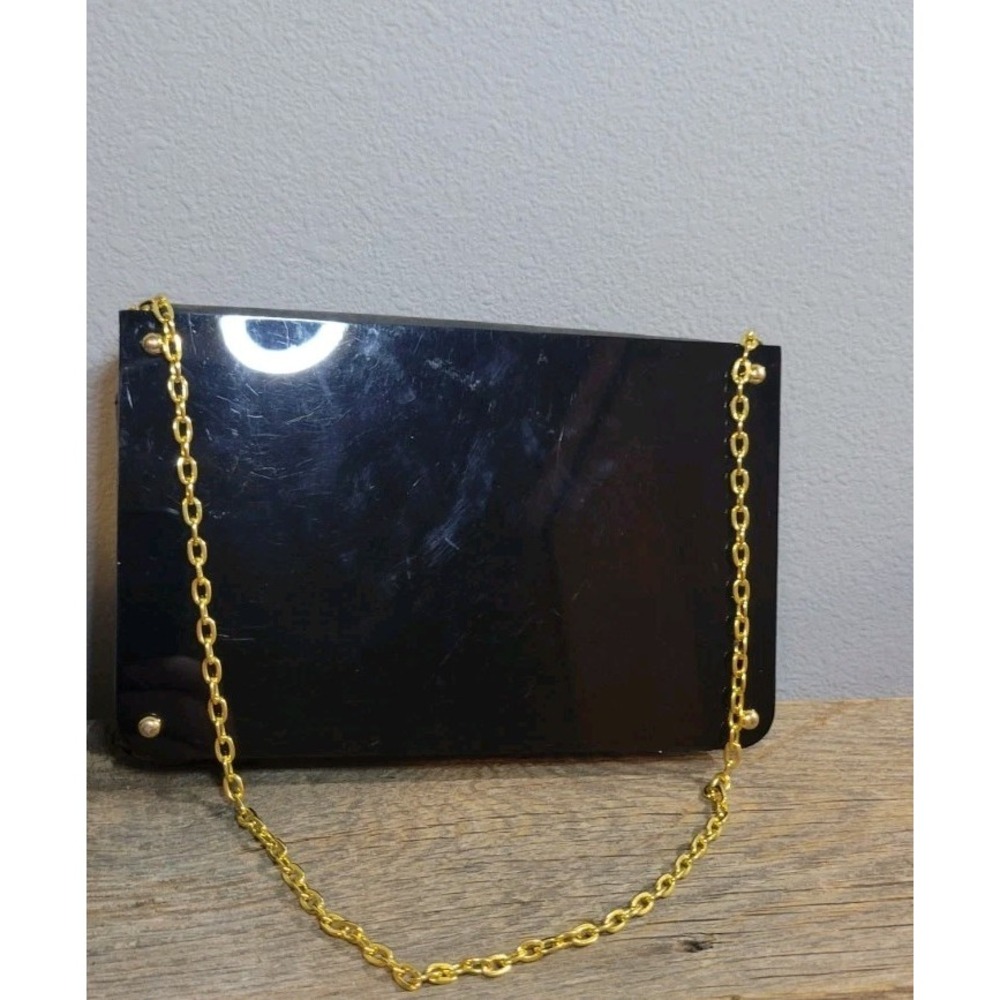 Vintage Judith Leiber Overture Womens Alexis Handbag Black Resin